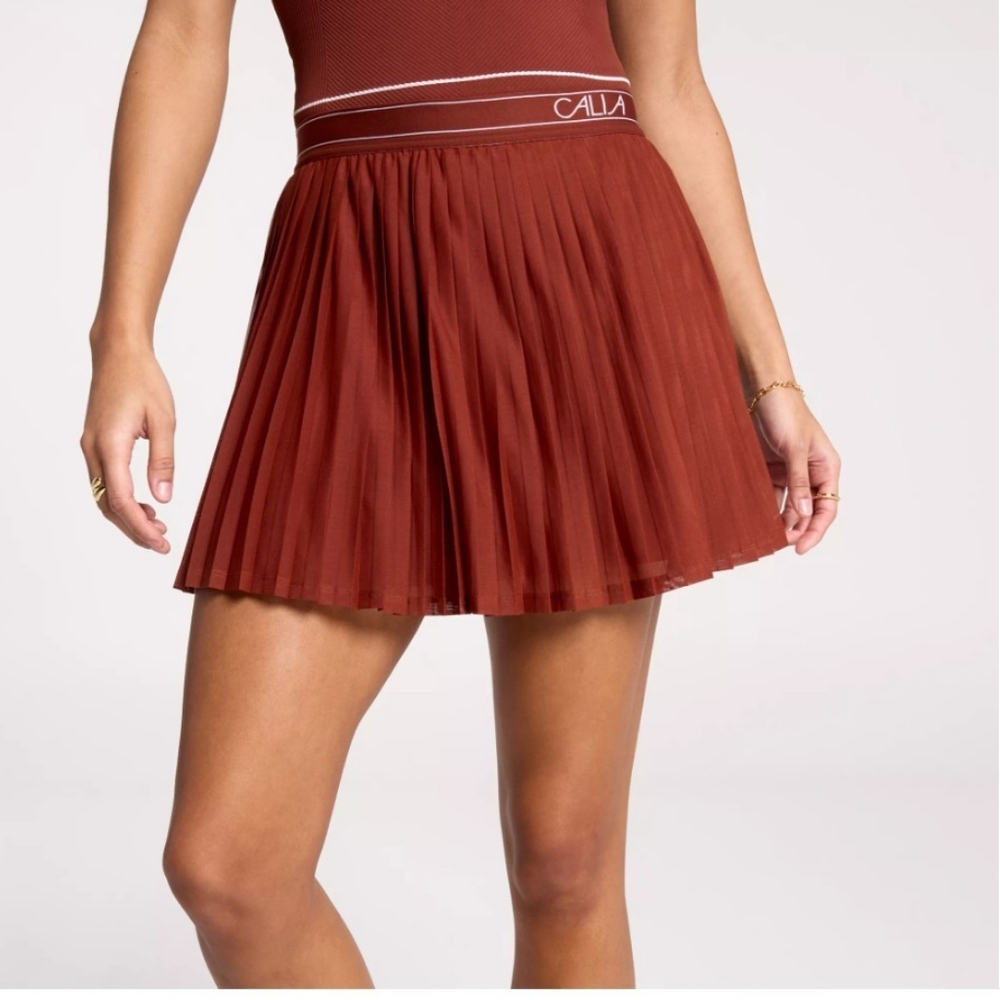 CALIA Pleated Mesh High Rise Skort - Picture 2 of 5